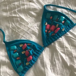Jeweled bathing suit top